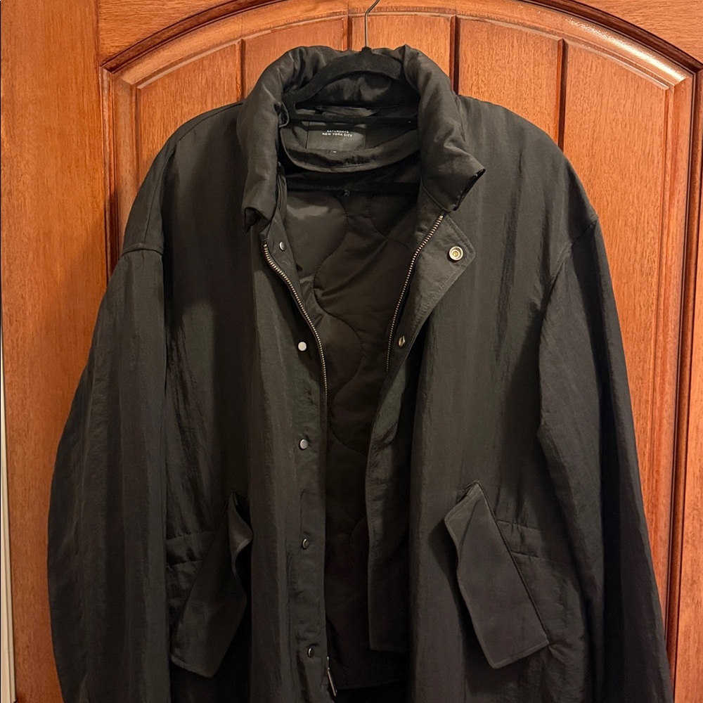 Saturdays New York City Black Trench Rain Coat - Picture 14 of 14